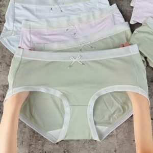 Quần lót nữ cạp cao viền ren siêu mềm mịn Modal Comfy - màu xanh