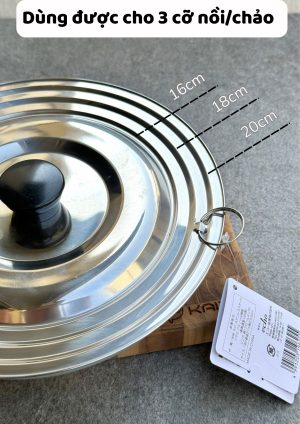 Vung nồi chảo inox 3 kích cỡ 16-18-20cm Echo